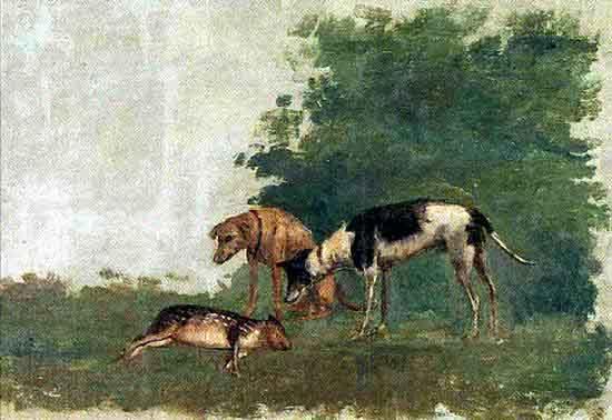 Benedito Calixto Dogs and a capybara Spain oil painting art
